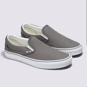 Custom Grey Vans Slip-Ons (Wide)